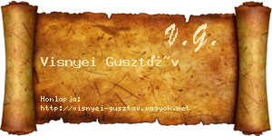 Visnyei Gusztáv névjegykártya